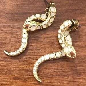 Pave Betsey Johnson Snake Earrings